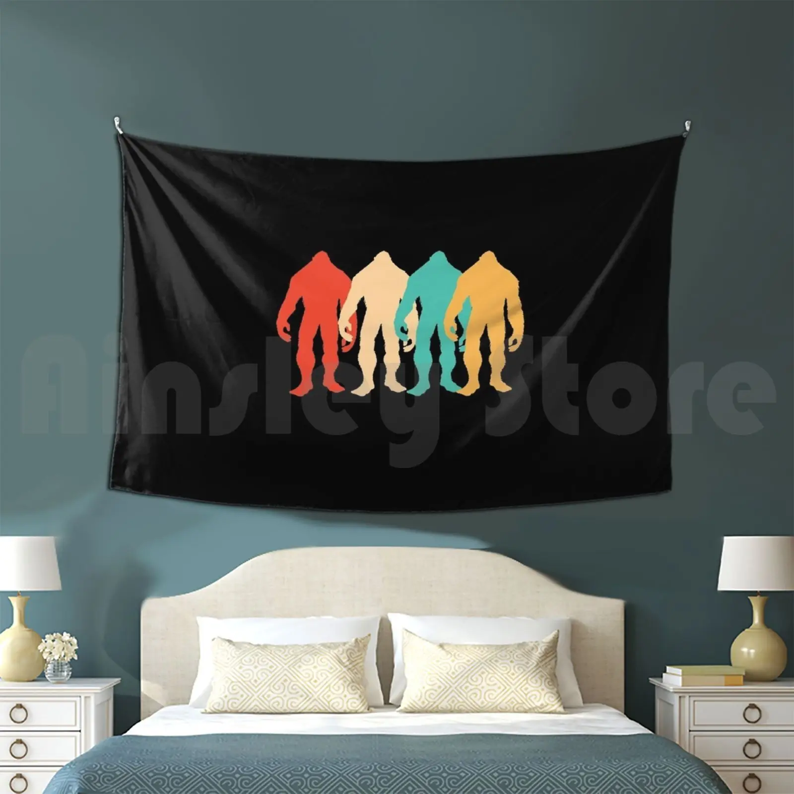 

Ретро Бигфут Снежный подарок на одежду гобелен на заказ Охотник Бигфут смешной Снежный Бигфут