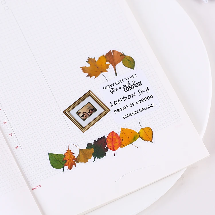 18 шт./компл. винтажные осенние красочные фотонаклейки сделай сам для