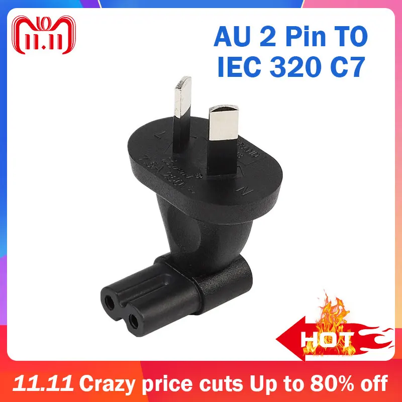 Адаптер питания переменного тока с двумя контактами под углом 90 градусов 250