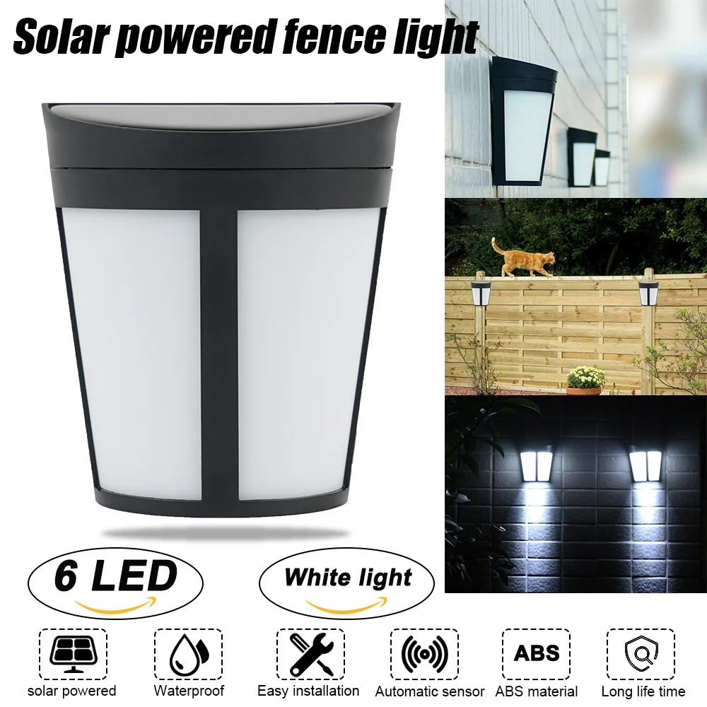 Настенный светильник на солнечной батарее уличная лампа белого цвета для сада