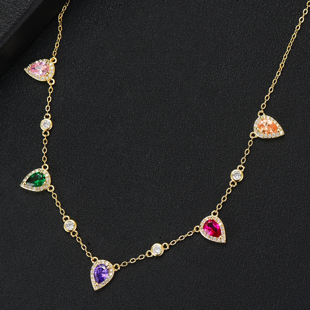 

SISCATHY Luxury AAA Crystal Necklaces Charms Handmade Long Charm Jewelry Fashion Cubic Zirconia CZ Pendant Necklaces 2019 Hot