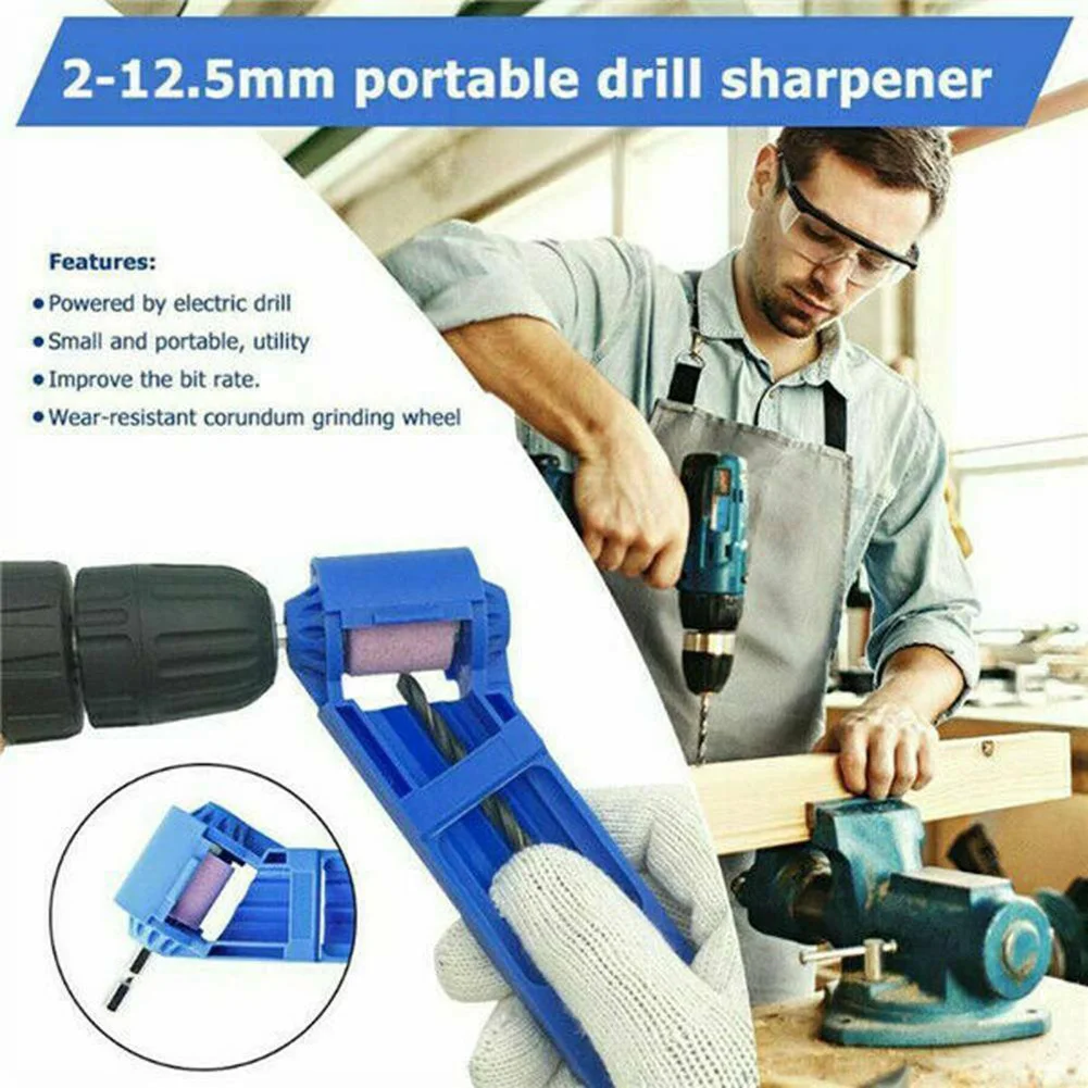 

Portable Drill Bit Sharpener Sharpening Tool Grinding Wheel Kit W/ Wrench Drill Sharpener Millstone Accessories Wrench Hand Tool