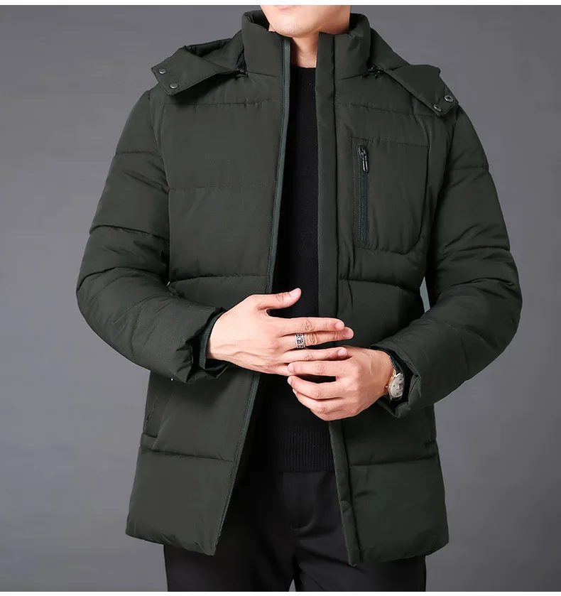 New Men's Winter Down Jacket High Quality Thick Winter Middle-Aged Warm Long Coat Cotton Clothes Men Parkas