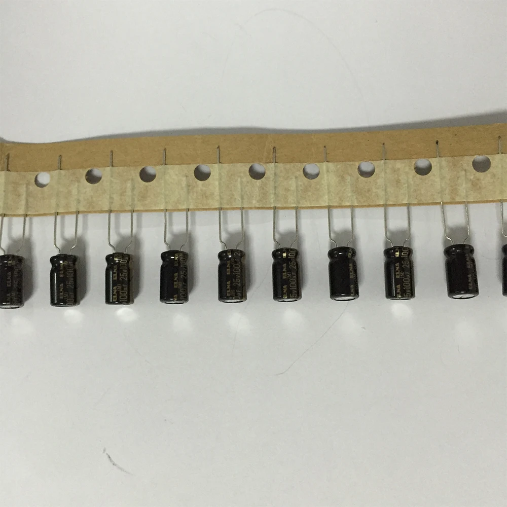 Diymore 10 шт./лот алюминиевый электролитический конденсатор RFO 25 в 100 мкФ емкость 6 3*11