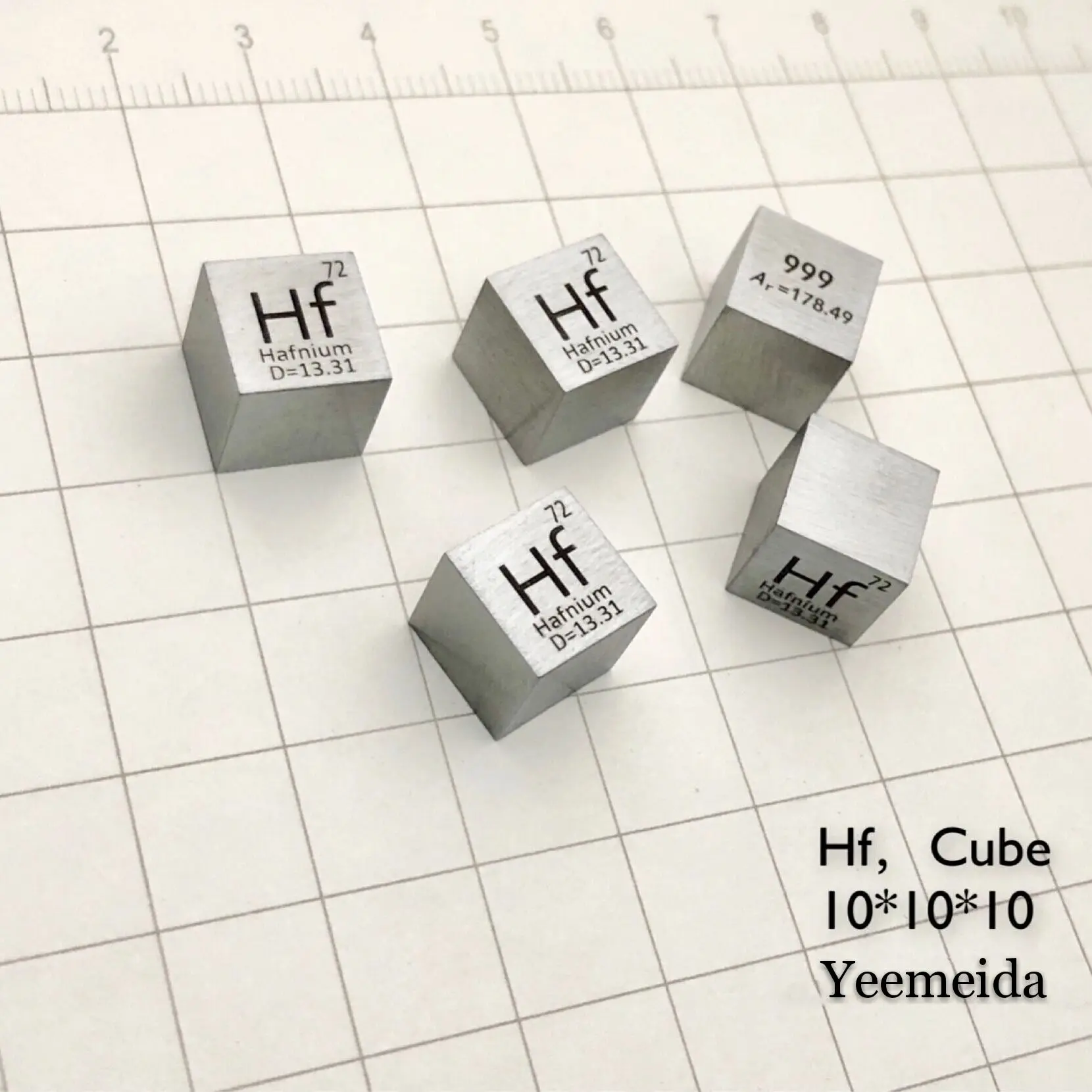 10 x 10 x 10mm Wiredrawing Metal Ho Er V Dy Tb Yb Te Sb Ta Co Nb W Cu Al Fe C Ag Cube Rare Earth Elements Periodic Elements Cube images - 6