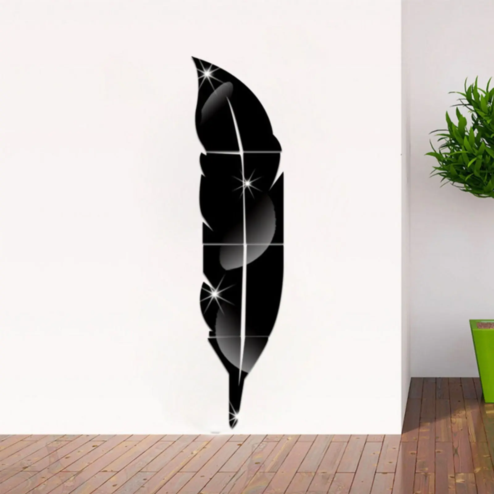 

1Pc New 3D Leaf Mirror Creative Wall Stickers Decal Wall Art Removable Living Room Home Decoration Practical Sticker Decor