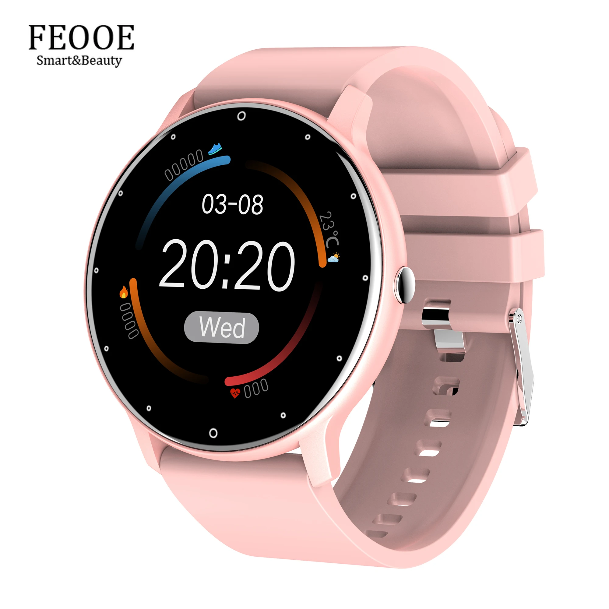 

FEOOE Smart Watch 1.28 Inch Round Screen IP67 Waterproof Watches Heart Rate Monitoring Weather Forecast Fitness Tracker YD