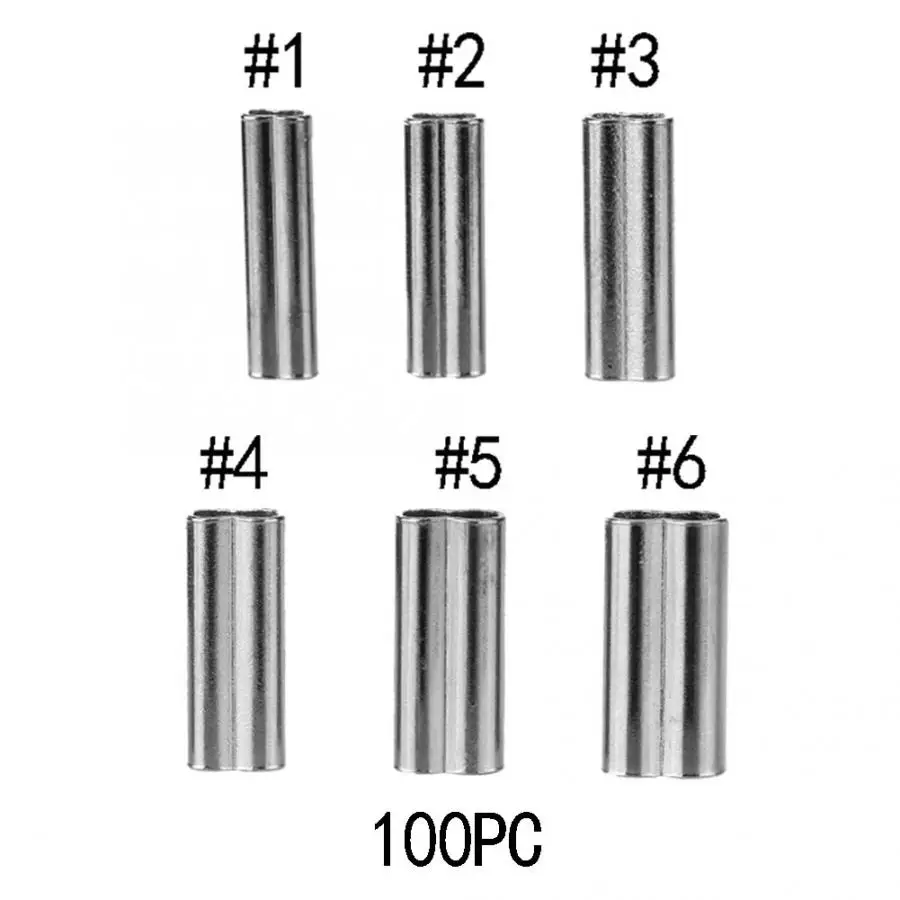 100 шт. рыболовные проволочные втулки 6 размеров двойная медная трубка фоторазъем