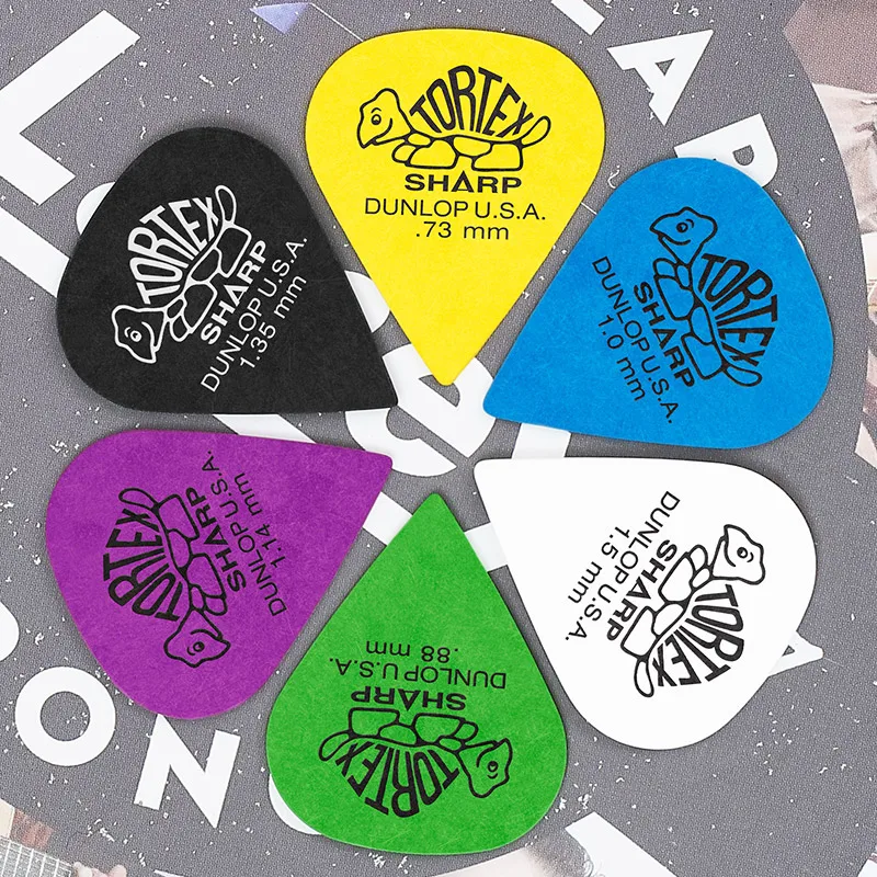 dunlop guitar picks tortex sharp plectrum mediator bass acoustic electric accessories classic guitar picks 0 73 1 35mm free global shipping