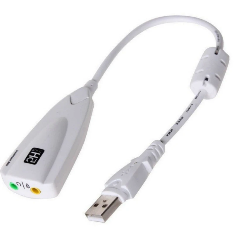 

l USB Sound Card 7.1 Adapter 5HV2 USB to 3D CH Sound Antimagnetic Audio Headset Microphone 3.5mm Jack For Laptop PC