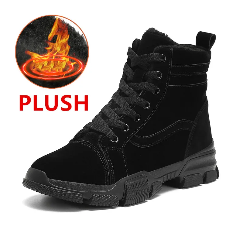 Зимние теплые плюшевые женские ботинки новейшая модель Модные нескользящие