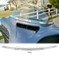 motorcycle fairing windshield trim for harley street glide 1996 2013 4 slot batwing windscreen trim with bolt chrome