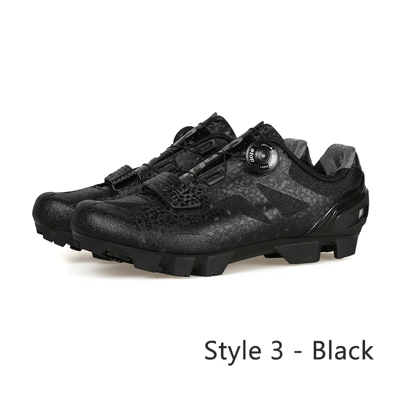 Style 3-Black Santic 4 стиля Pro MTB велосипедная обувь для горного велосипеда самозакрывающаяся обувь Нейлоновая подошва мужские wo мужские гоночные кроссовки Zapatos Ciclismo - Цвет: Style 3-Black