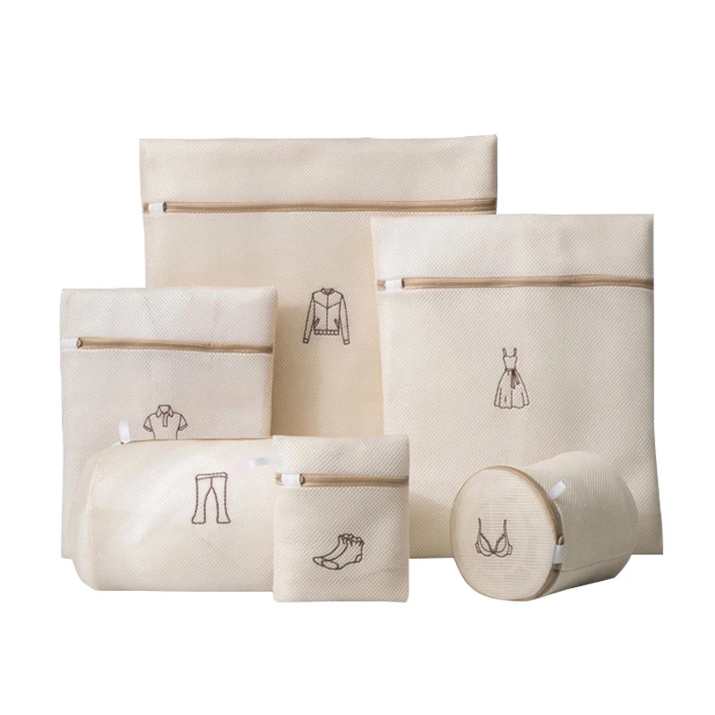 

4/6pcs Thick Mesh Laundry Bag Set Underwear Bra Washing Bag Polyester Mesh Bag Bathroom Eco-Friendly Storage Bag Set