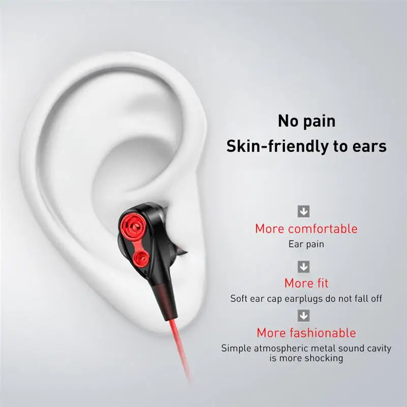 

Moving Coil Iron In-Ear Wired Earphone 3.5mm HiFi Stereo Music Headset With Mic Suitable for Huawei Xiaomi Samsung iPhone
