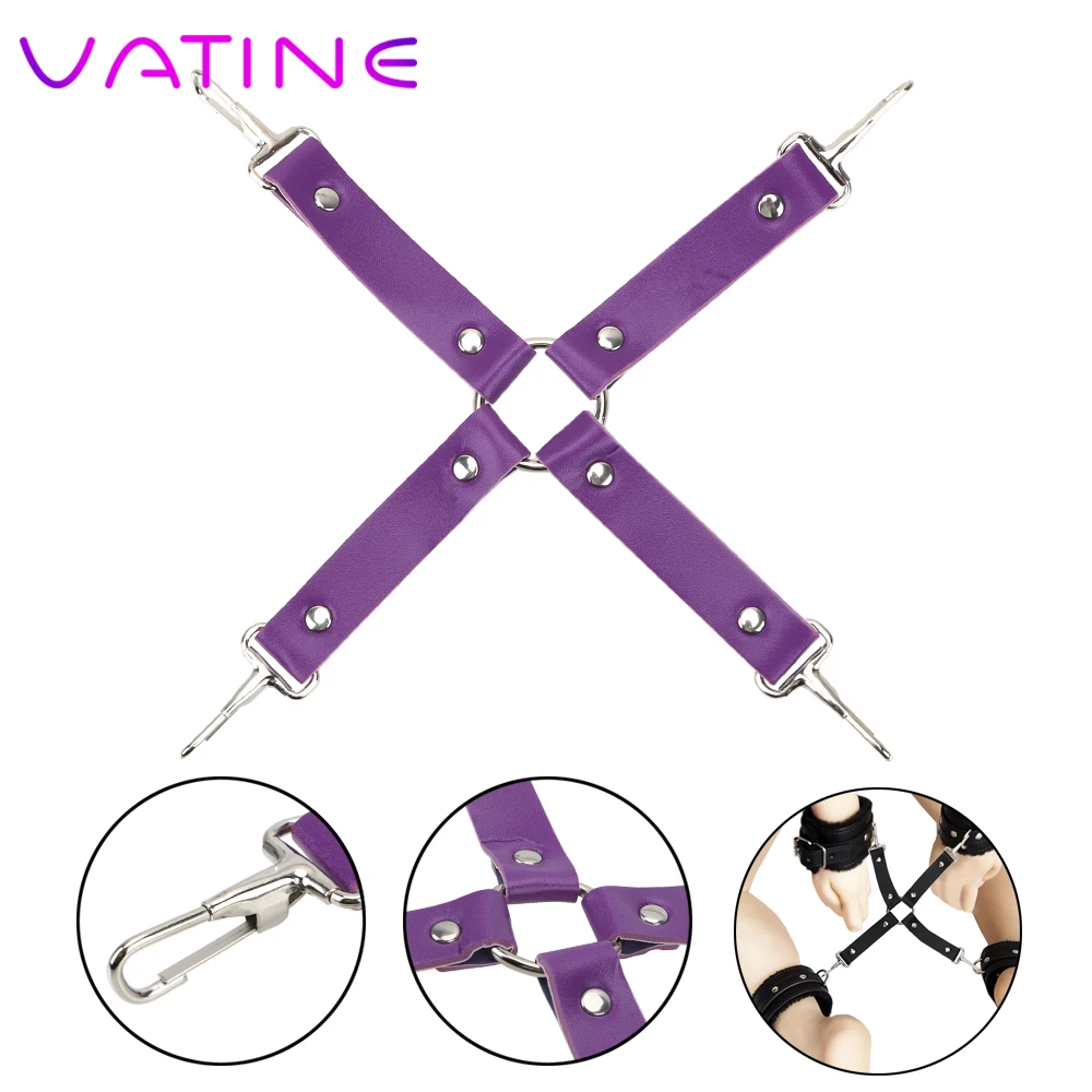 Сексуальные игрушки VATINE для пар наручники из искусственной кожи манжеты на