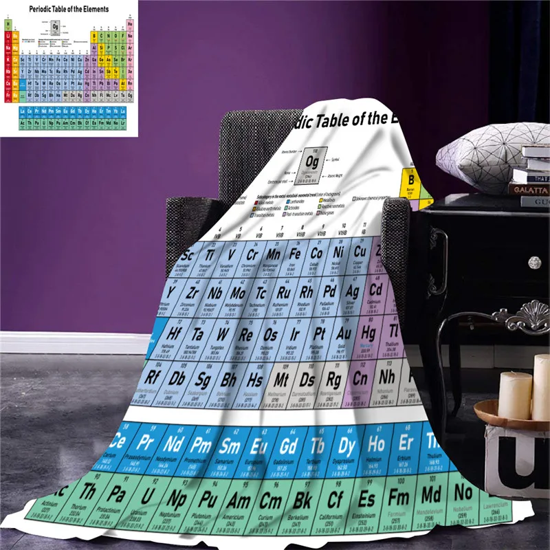 Фланелевое Одеяло с 3D Цифровым принтом Периодическая таблица элементов