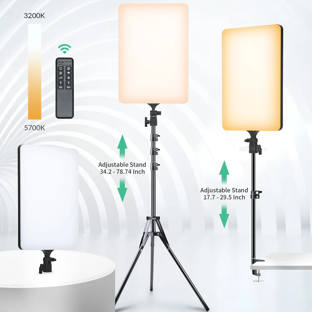 

19inch LED Video Light 3200k-5500K Dimmable CRI95 Photo Fill Light Studio YouTube Video Shooting Outdoor Photography With Tripod