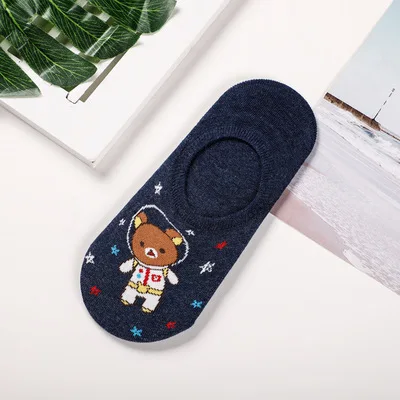 Носки с мультипликационным принтом Rilakkuma Kiiroitori, милые забавные носки, новинка, персонализированные женские хлопковые носки, calcetines mujer divertido - Цвет: 1-6