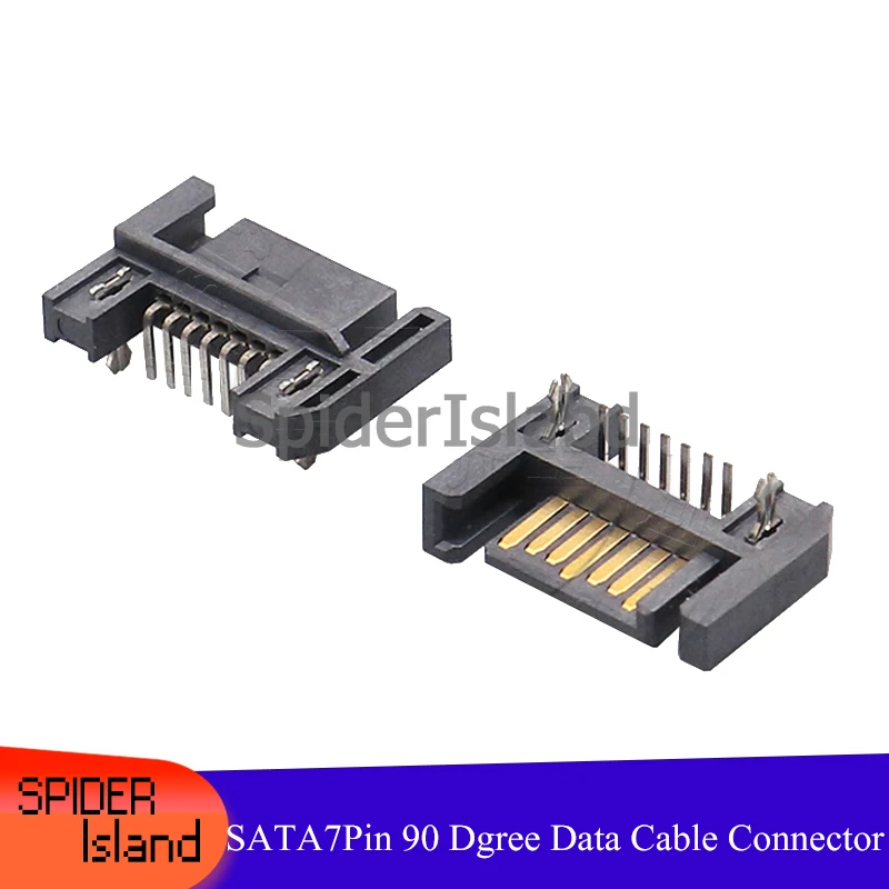 500pcs / 1000pcs SATA 7Pin Data Cable Connector 7P SATA Male 90 Degree Interface Cable Connector