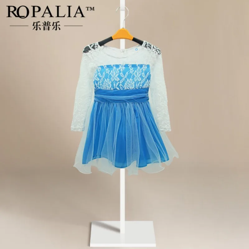 2-11 Years Children Girls Blue Clothing Wedding Evening Pretty Girl Dress Princess Party Pageant Lace Tulle | Детская одежда и
