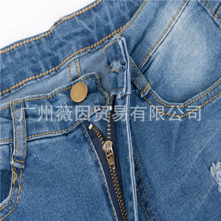 

WEPBEL Women Pencil Jean Pants Hole Vintage High Waist Zipper Fashion Casual New Spring Summer Ladies Long Jeans