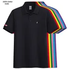 Мужские летние рубашки-поло, из 100% хлопка, с коротким рукавом, повседневные брендовые поло, мужские Модные топы с отворотами, S-5XL