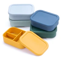 silicone dinner plate solid food container storage container for cereals keep fresh snack box lunch box with lid for children