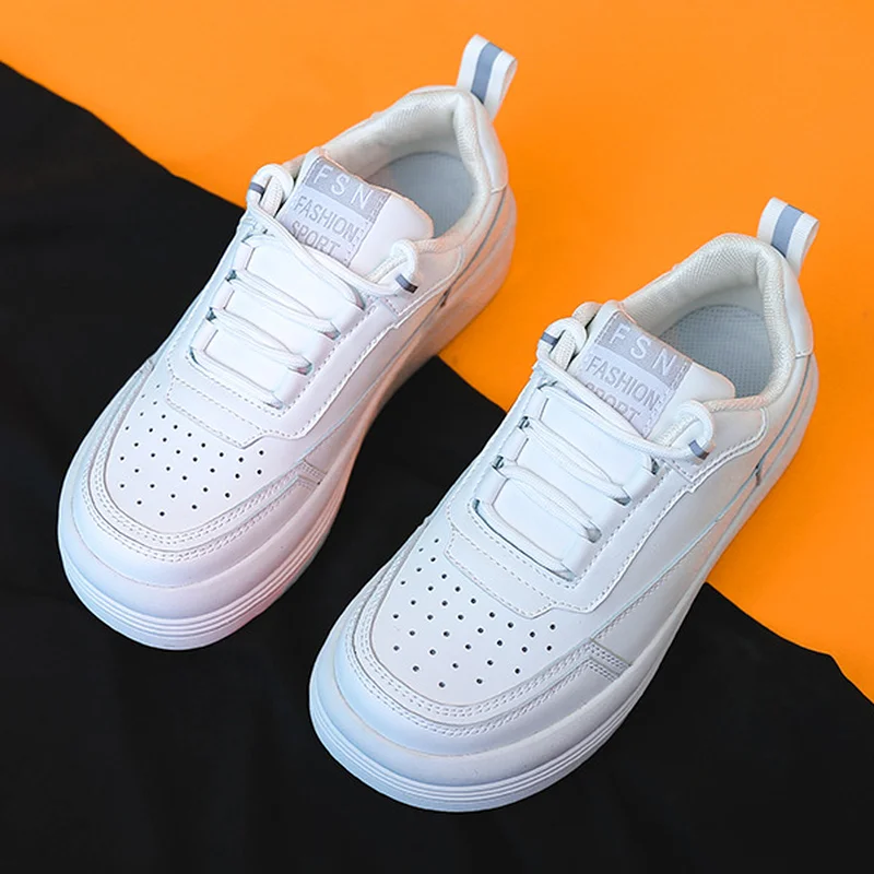 

Round Head White Shoes Female 2021 Spring New Korean Platform Shoes Female Tide Casual Shoes Female Student Shoes CW