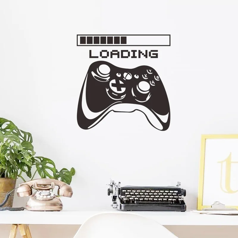 

Gamer Wall Vinyl Decal Joystick Game Play Room Custom Sticker Gaming Video Gamepad Poster Teen Children Mural Art Decor