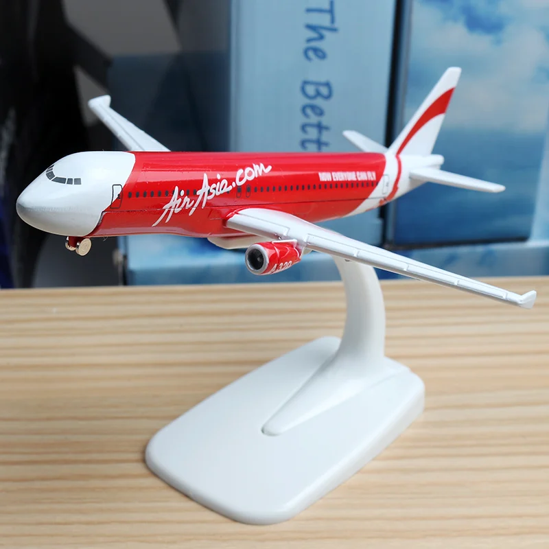 16 см A320 Air Asia самолет модель Asia.com авиакомпаний Аэробус сплава с трёхмерными