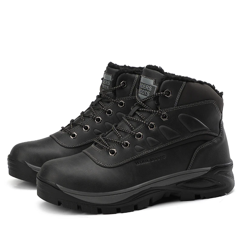 

CcharmiX New Fashion Winter Snow Boots For Men Male Casual Shoes Adult Quality Rubber High Top Super Warm Plush Warm Ankle Boots