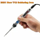 Электрический мини-паяльник T12, 12  24 В постоянного тока, LED, 72 Вт, Портативная паяльная станция с регулируемой температурой, со стандартным наконечником