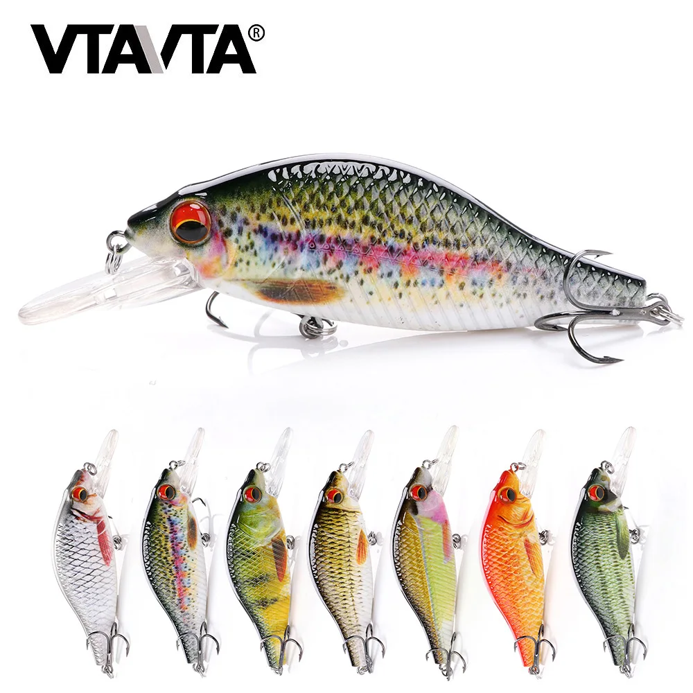 VTAVTA 7 см/9 см Реалистичная Рыба Гольян воблеры плавающие Crankbait Blakc Minnow рыболовная