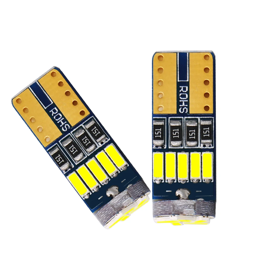 2 шт. 4014 светодиодный ные чипы супер яркие T10 LED W5W WY5W 501 168 светодиодные купольные
