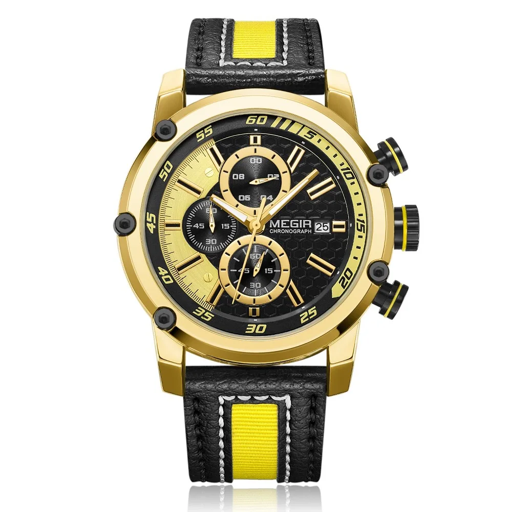 Часы MEGIR Мужские кварцевые с хронографом креативные спортивные роскошные