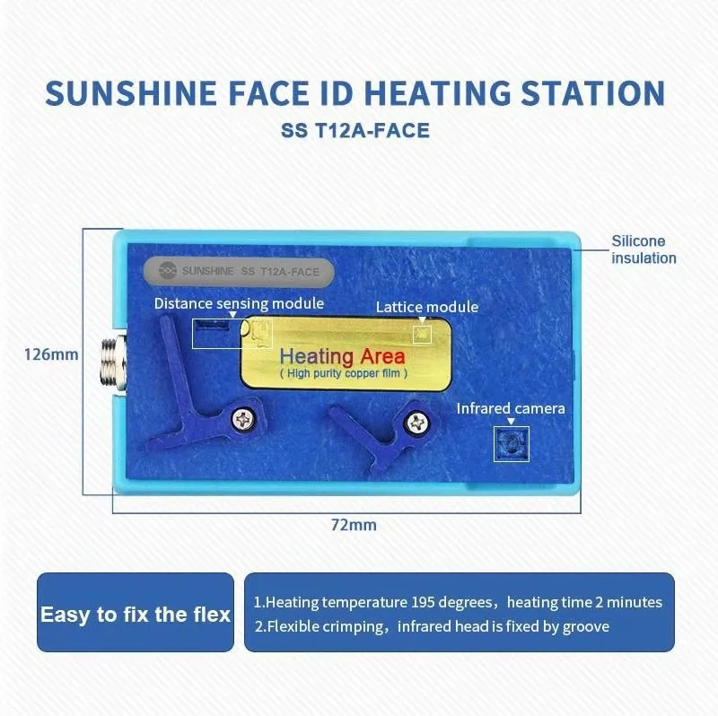 

Sunshine SS T12A-Face ID Heating Moudle For iPhone 11Pro Heating Platform Station Repair Tools