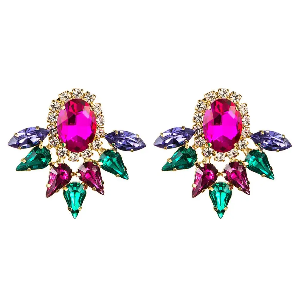 4 Цвета Смола Кристалл женские висячие серьги ювелирные изделия Модные богемные