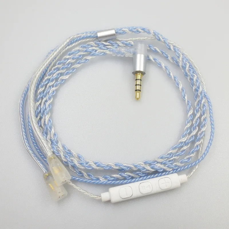 Запасной аудиокабель для наушников Sennheiser ie8 ie80 ie80s синий с регулятором громкости