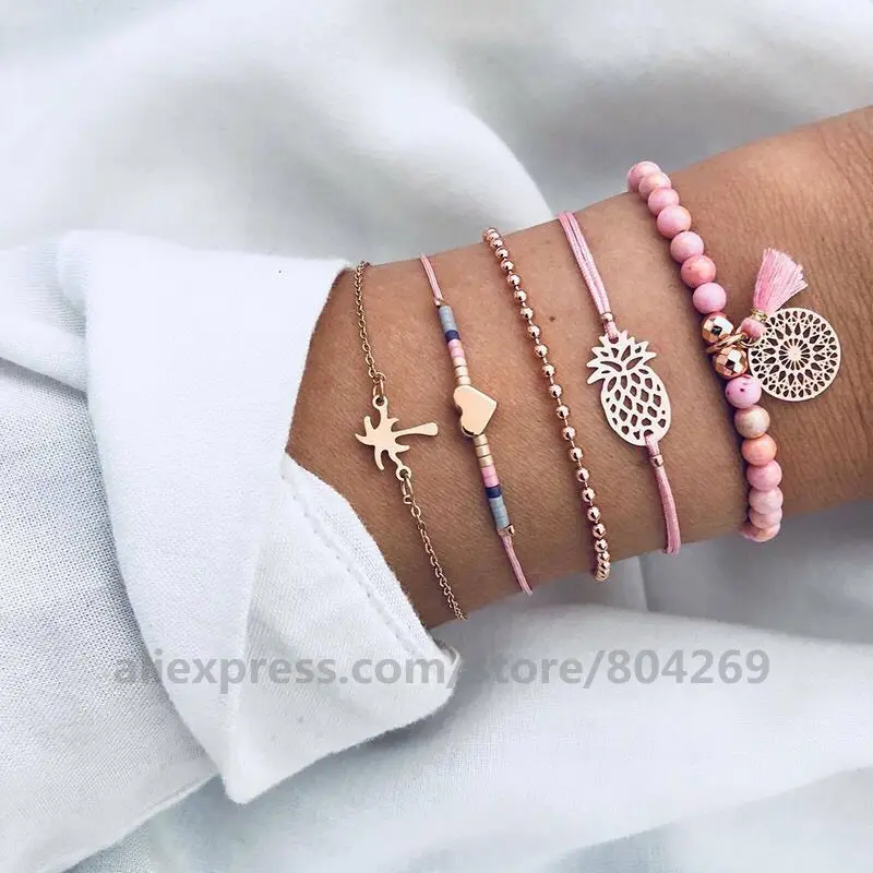 

Fashion Women Jewelry 5PCS/Set Bracelet Classical Accessories Charm Bracelet