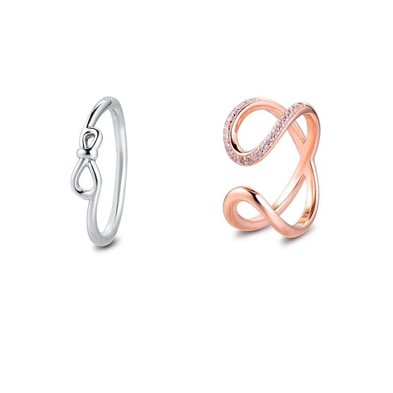 

GPY Ring Sparkling Infinity Knot Rings Women Anel Feminino 925 Jewelry Sterling Silver Anillos Mujer Wedding Engagement Bagues