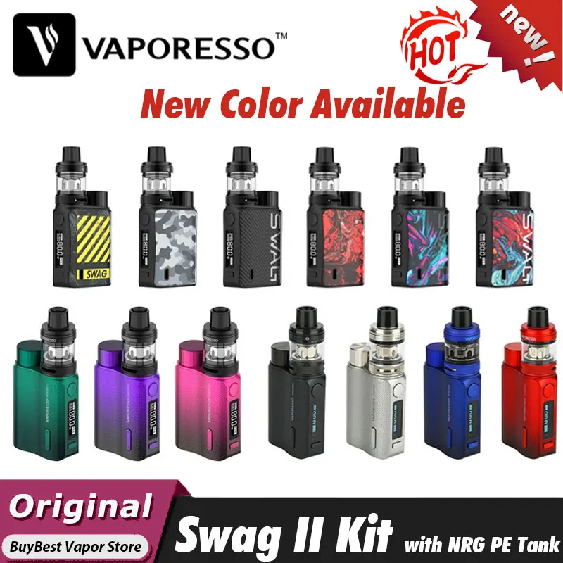 Original Vaporesso Swag 2 80W TC Kit vs II Box Mod w/ NRG PE Tank 3.5ml Power by 18650 Battery Vape Gen / Luxe | Электроника