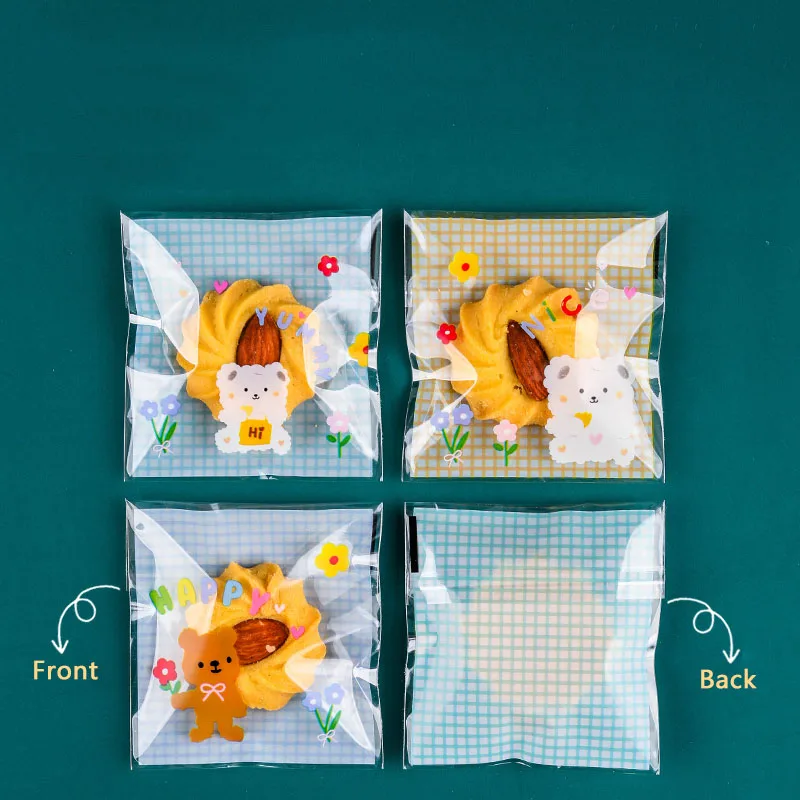 

Разноцветные матовые линейки AQ 100 шт./партия, милые Мультяшные животные, цветы, детские, для дня рождения, печенье ручной работы, сахаристые пакеты