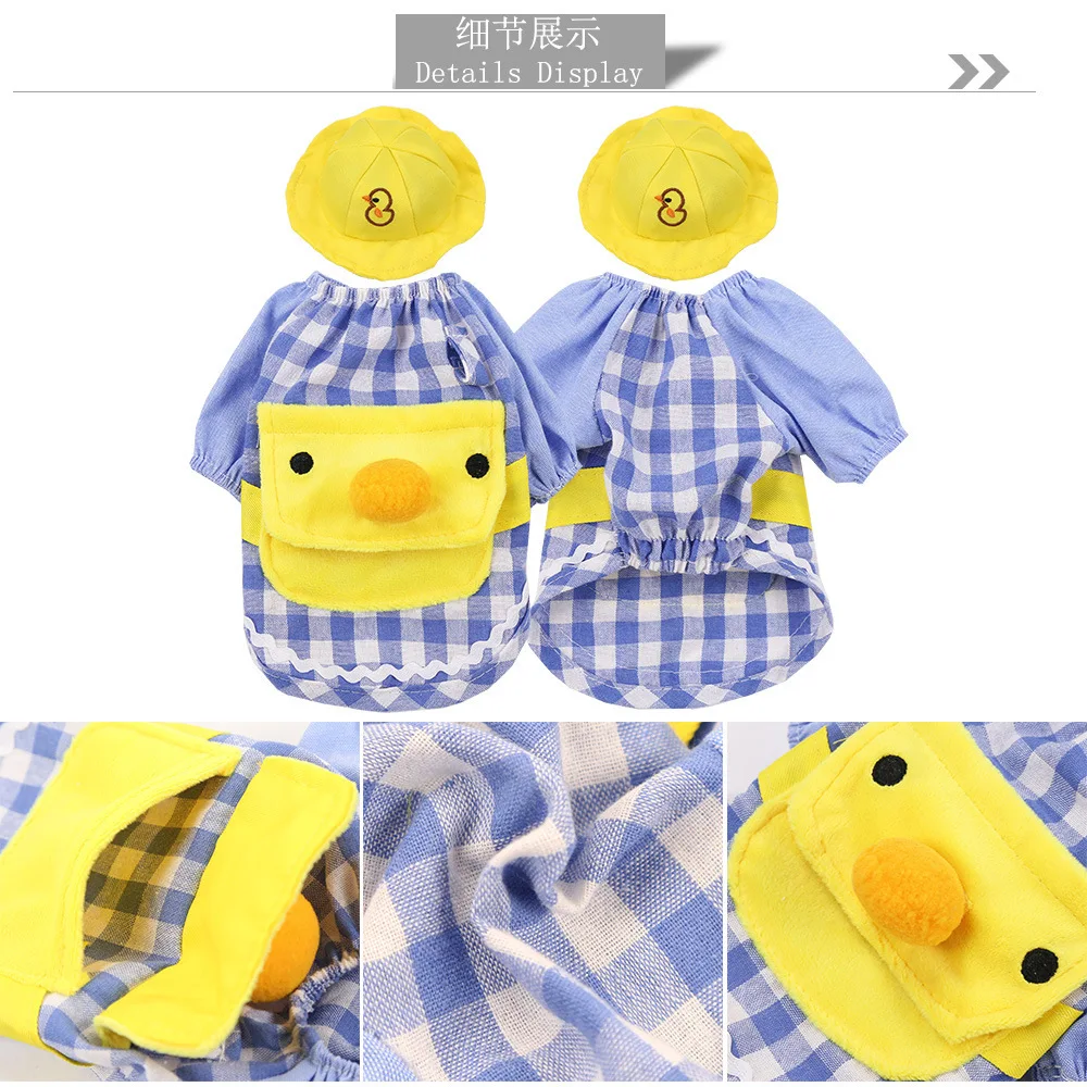 Одежда для собак осенняя Милая шапка в клетку с утиными ушками одежда маленьких и