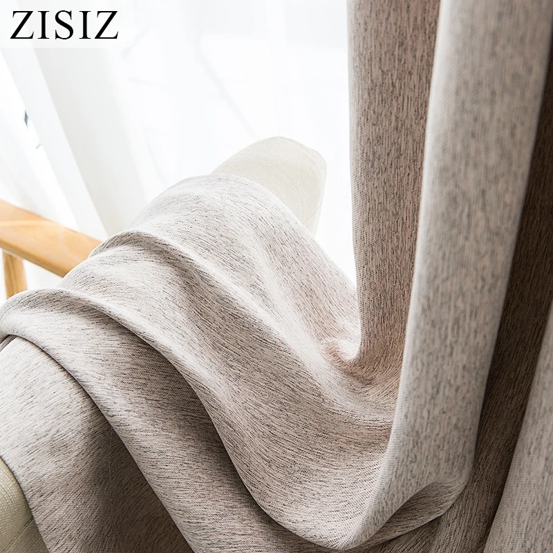 Жаккардовые затемняющие шторы ZISIZ термоизолирующие занавески из искусственного
