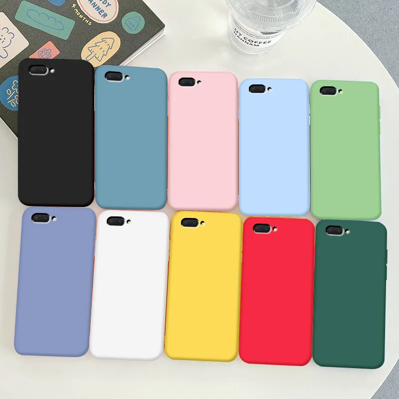 Чехол для OPPO Realme C1 Мягкий силиконовый чехол из ТПУ простой цвет Макарон конфеты