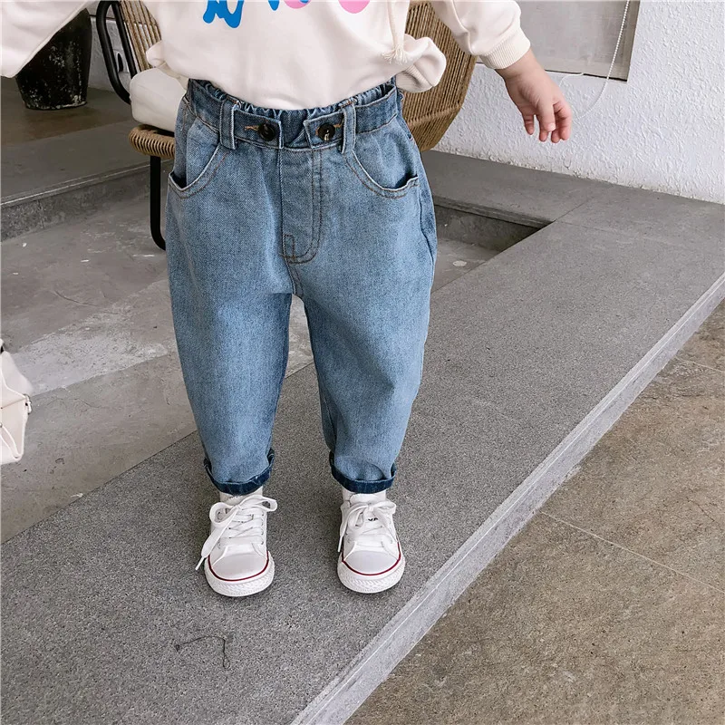 2019 Новое поступление Осенние хлопковые однотонные повседневные длинные джинсы в