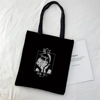 tokyo anime fashion female shoulder bag harajuku gothic retro large capacity shopping bag reusable canvas grocery bag for girls