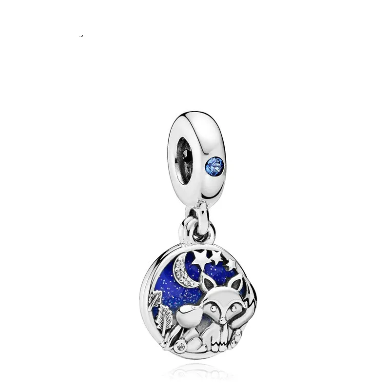 5 шт. серебряный цвет эмаль звездное небо Очаровательные Полые лисы Звезда Луна