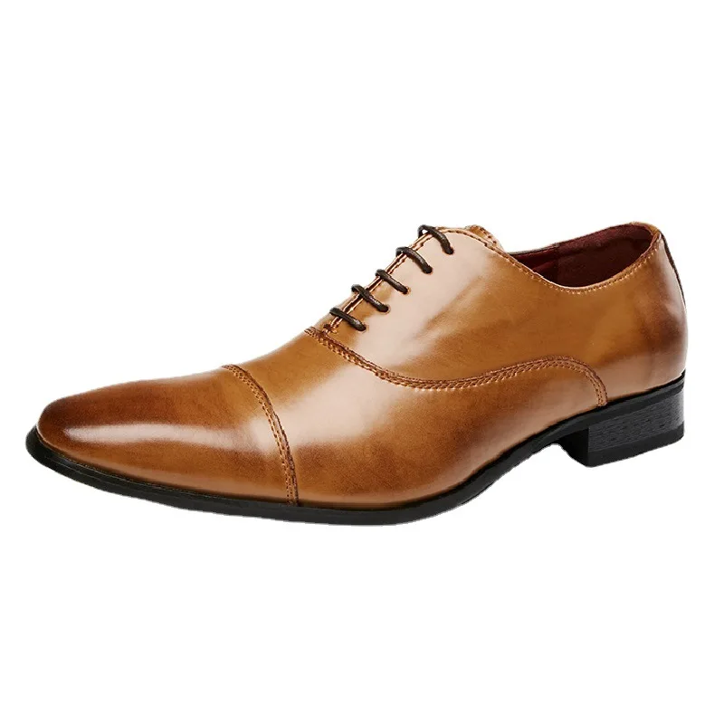 

Мужские туфли для деловых встреч, джентльмен мужской натуральная кожа, из телячьей кожи, на плоской подошве-формальная обувь для офиса, для ...